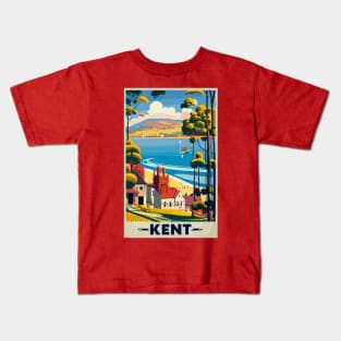 A Vintage Travel Art of Kent - England Kids T-Shirt